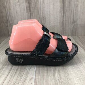 Alegria Sandals Womens EU 38 Metalic Glitter Multicolor Slip On Comfort Shoes